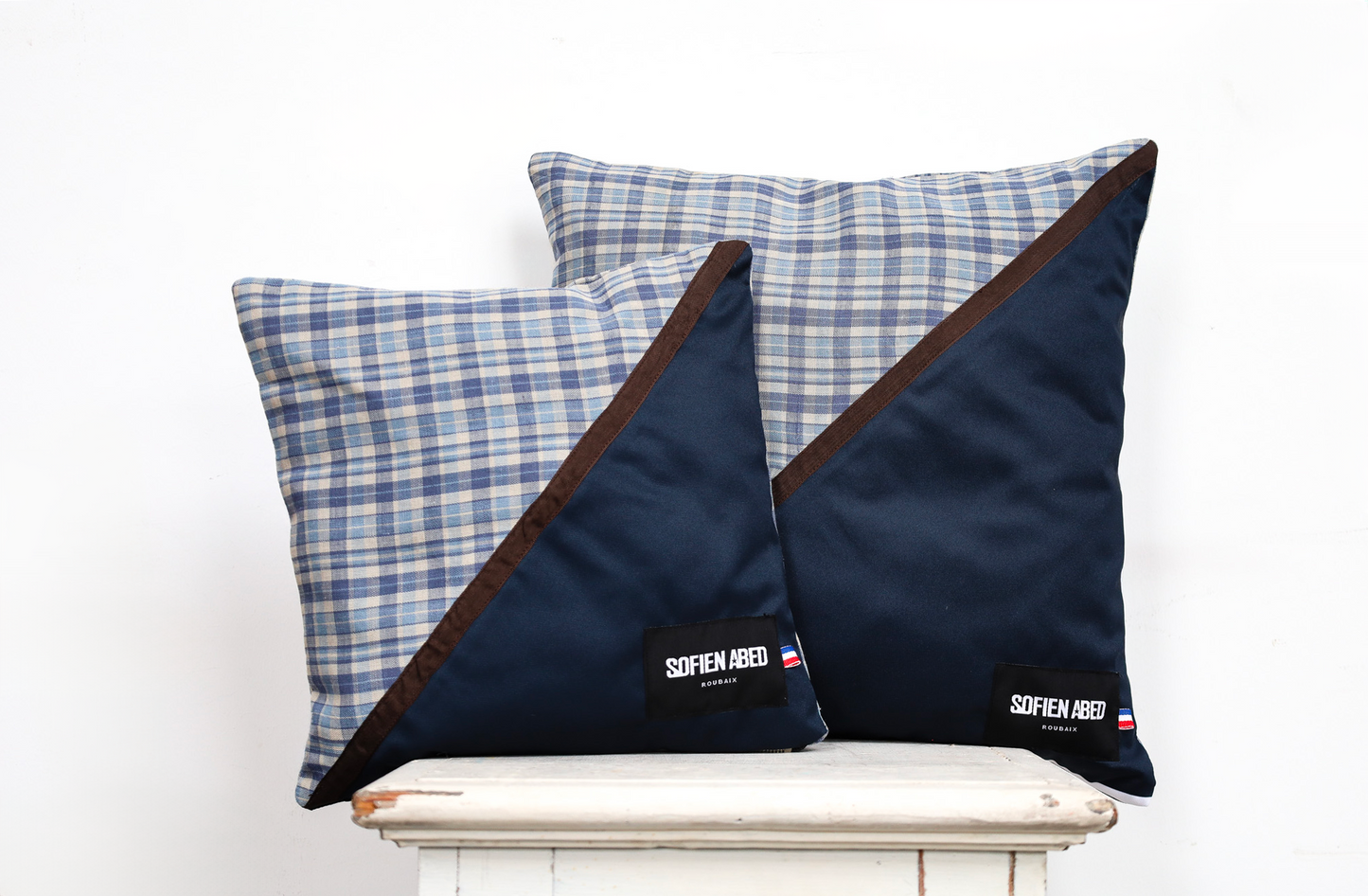 COUSSIN D'INTÉRIEUR UPCYCLÉ DÉTAIL MARRON PETIT - PIÈCE UNIQUE