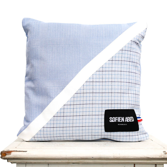 COUSSIN D'INTÉRIEUR UPCYCLÉ DÉTAIL BLANC PETIT - PIÈCE UNIQUE