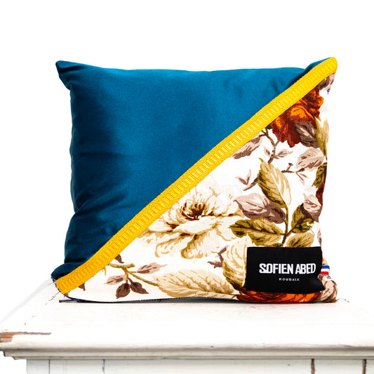 COUSSIN D'INTÉRIEUR UPCYCLÉ DÉTAIL FLORAL PETIT - PIÈCE UNIQUE