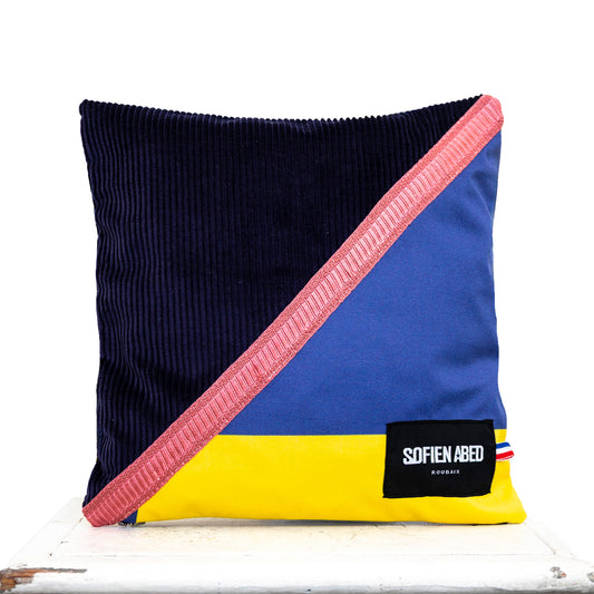 COUSSIN D'INTÉRIEUR UPCYCLÉ DÉTAIL VELOUR PETIT - PIÈCE UNIQUE