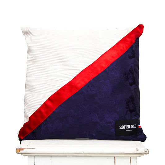 COUSSIN D'INTÉRIEUR UPCYCLÉ DÉTAIL MATIÈRES GRAND - PIÈCE UNIQUE