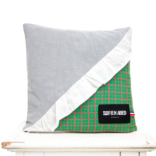 COUSSIN D'INTÉRIEUR UPCYCLÉ DÉTAIL FRONCES PETIT - PIÈCE UNIQUE